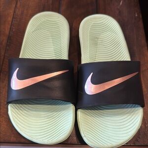 Nike Slide Sandals in Mint and Black